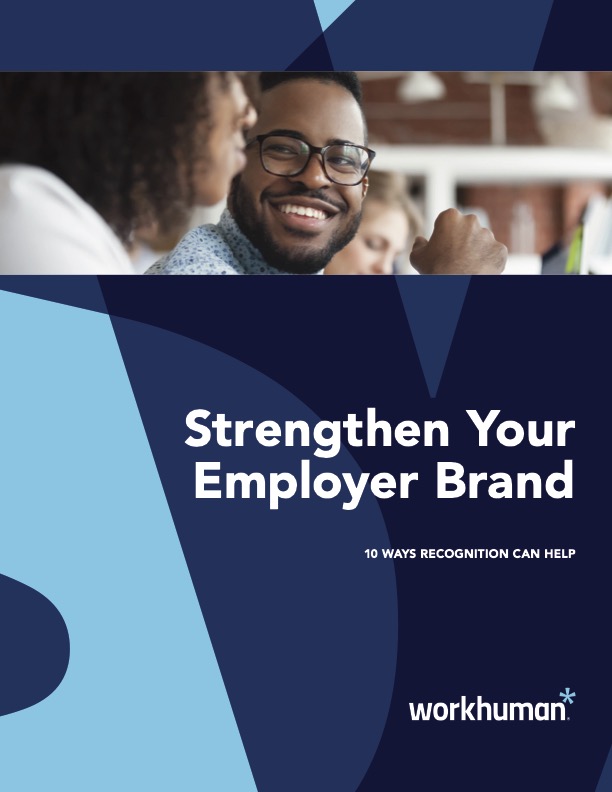 Cover image for the report, "10 Ways Social Recognition Can Strengthen Your Employer Brand"