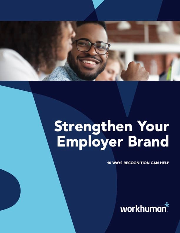 Cover image for the report, "10 Ways Social Recognition Can Strengthen Your Employer Brand"