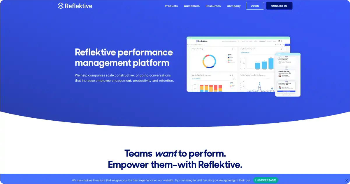 Screen capture of the Reflektive platform offering.