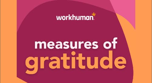 title card for the podcast, 'Measures of Gratitude"