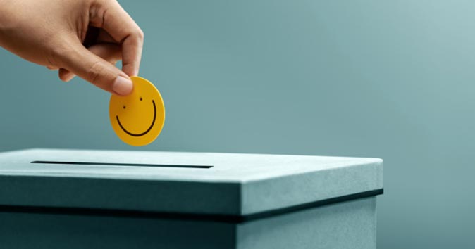 smiley face emoticon paper cut drop to box