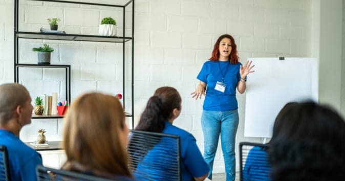 Women teaching in the classroom