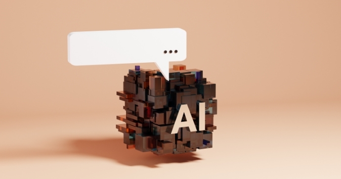 Ai illustration with a chat bubble.