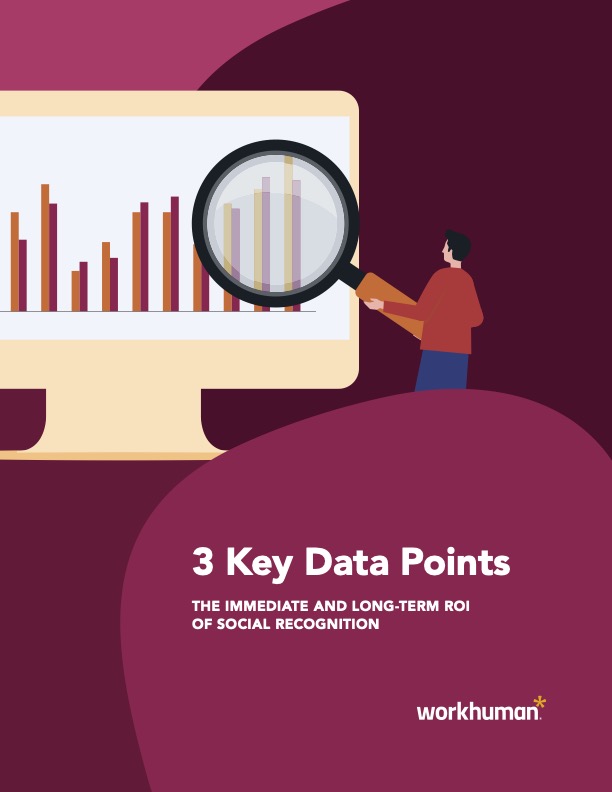 Cover image for the report, "3 Key Data Points: The Immediate and Long-Term ROI of Social Recognition"