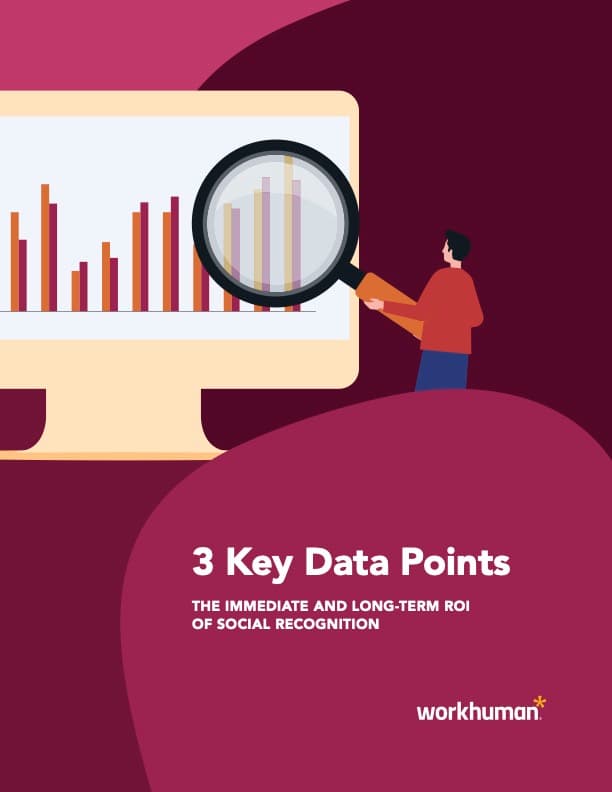 Cover image for the report, "3 Key Data Points: The Immediate and Long-Term ROI of Social Recognition"
