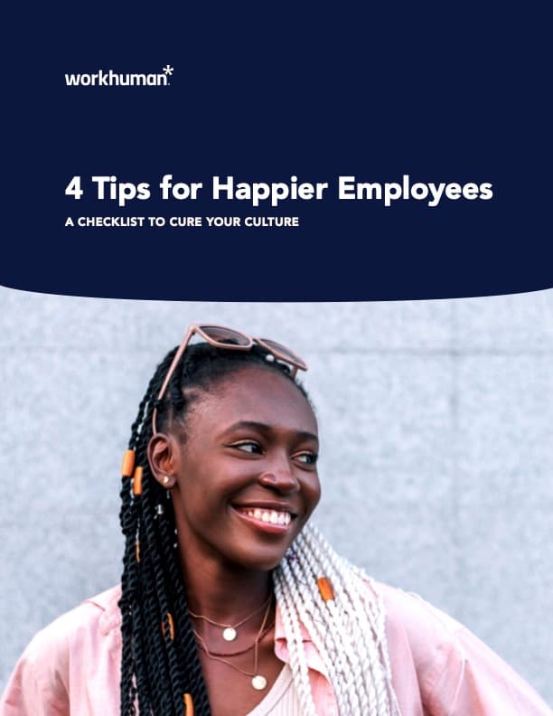 cover for the report, "4 Tips for Happier Employees"