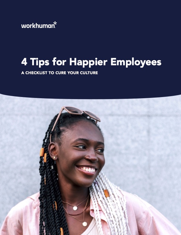 Cover image for the report "4 Tips for Happier Employees"