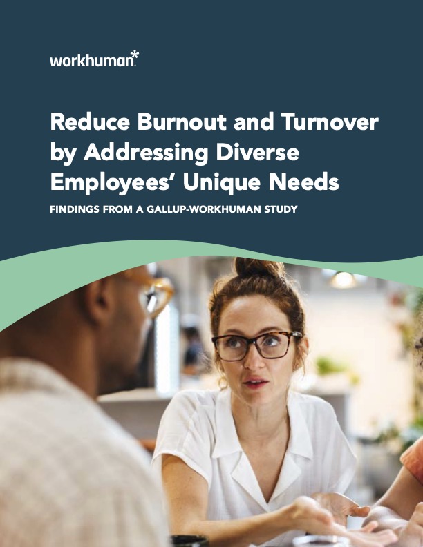 cover for the report "Reduce Burnout and Turnover by Addressing Diverse Employees’ Unique Needs"