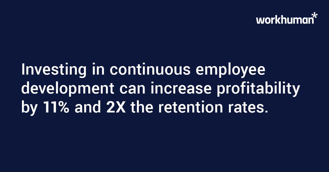 Investing in continuous employee development can increase profitability by 11% and double the retention rates.