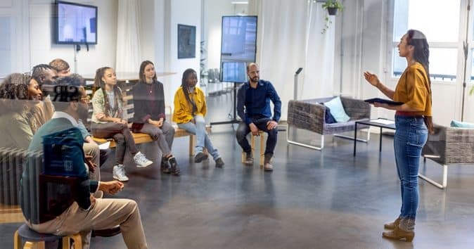 training employees in a group