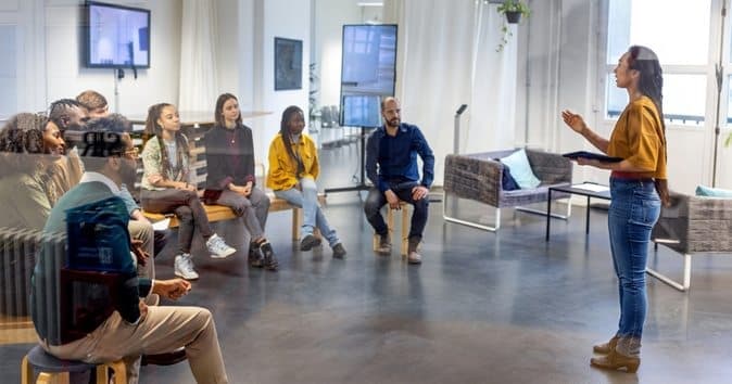 training employees in a group