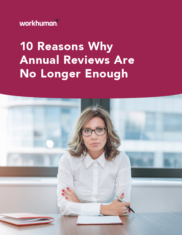 cover image for the report, "10 Reasons Why Annual Reviews Are No Longer Enough"