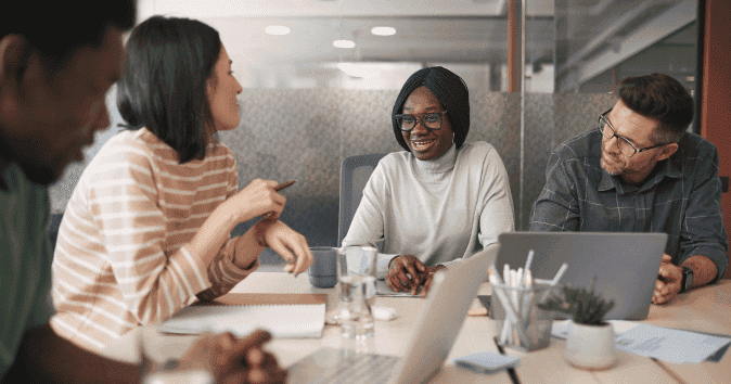 Staff meeting to improve employee accountability in the workplace