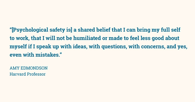 Definition of psychological safety.