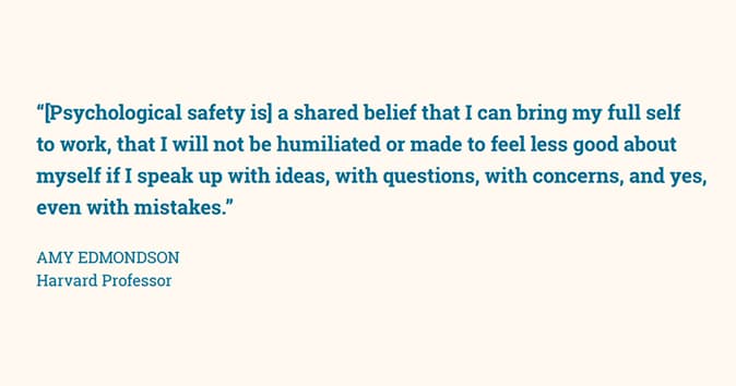 Definition of psychological safety.