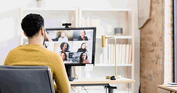 remote employees in a meeting