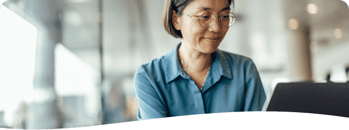 Employee answering questions from a pulse survey