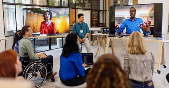 group of people attending a virtual meeting