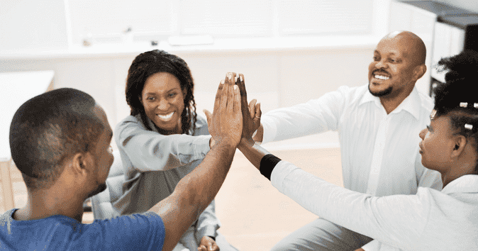 Motivational business meeting