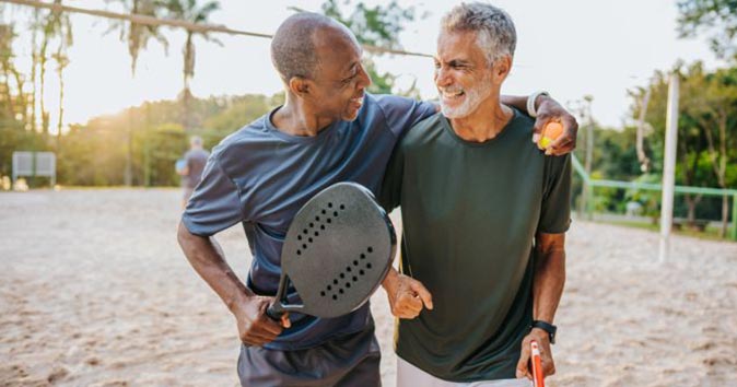 older men playing racquetball