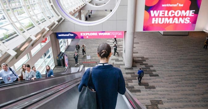 Women on escalator