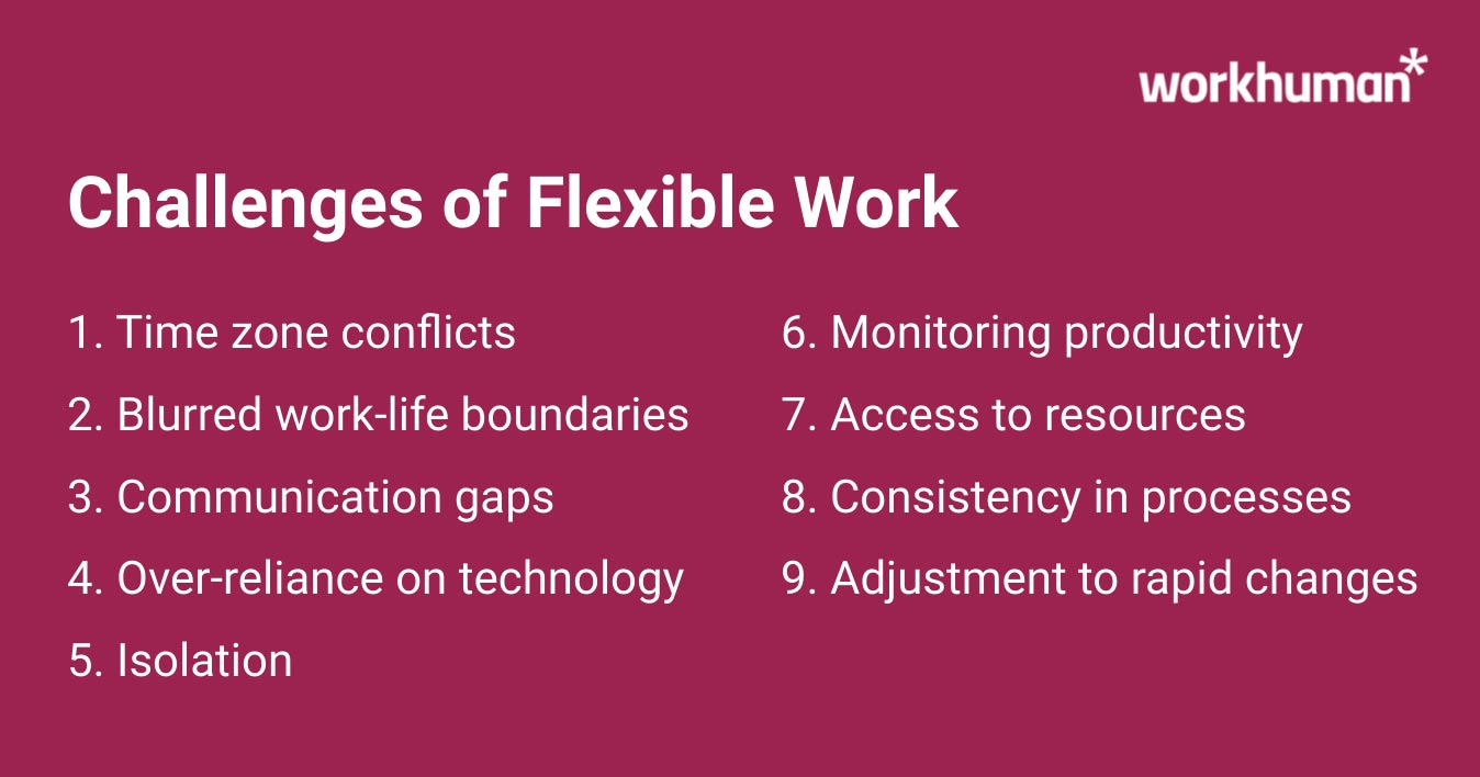 Challenges associated with flexible work arrangements