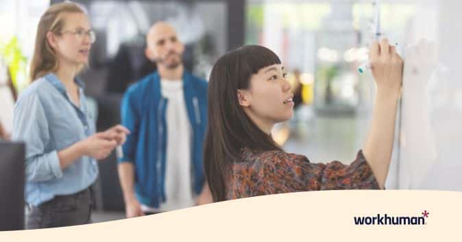 A team having a sprint planning session in a modern office