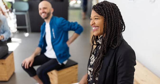 People sitting and laughing