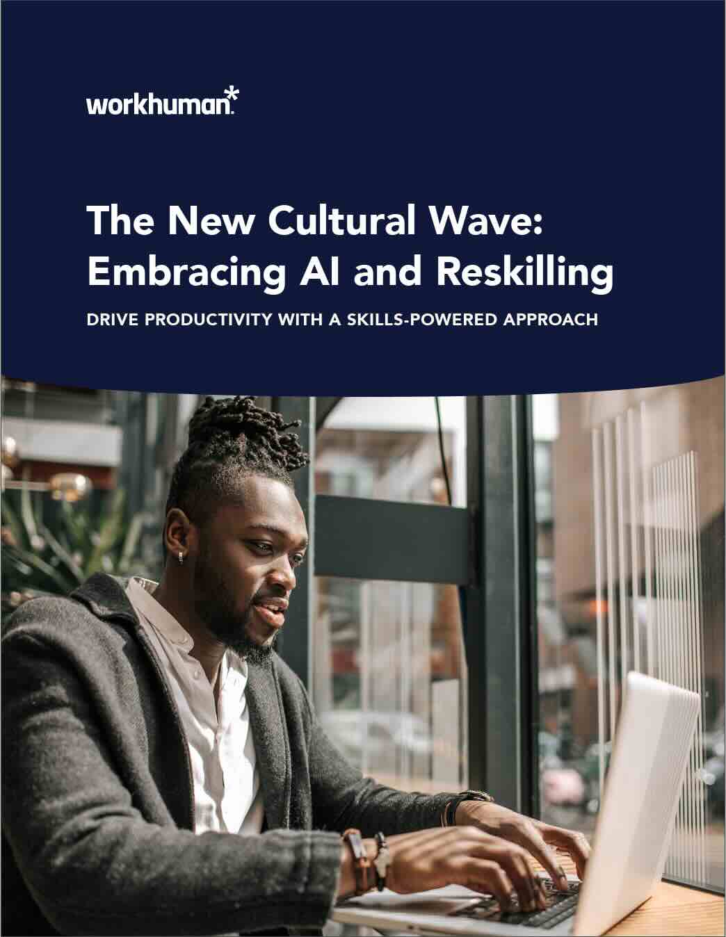 cover image for the "The New Cultural Wave: Embracing AI and Reskilling" report