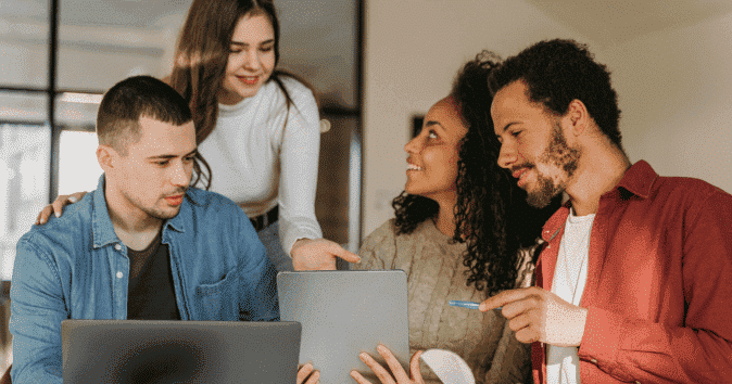 a team working together