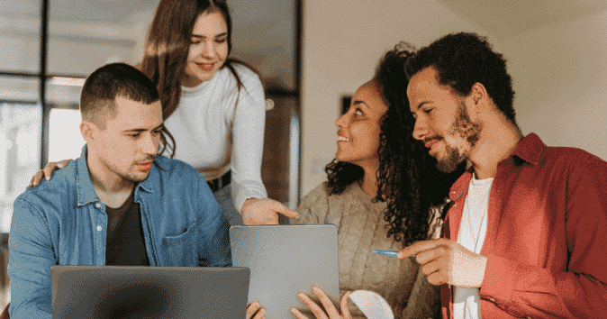 a team working together