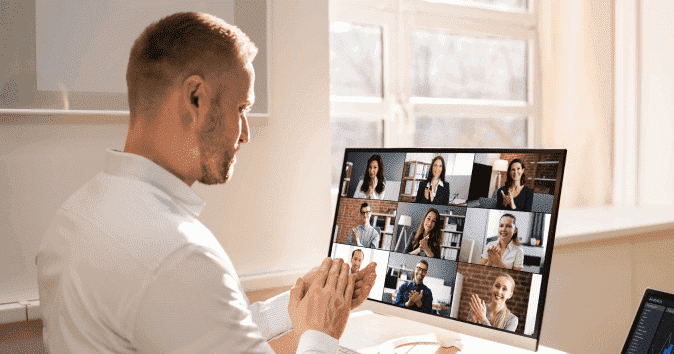 an employee in a team building event