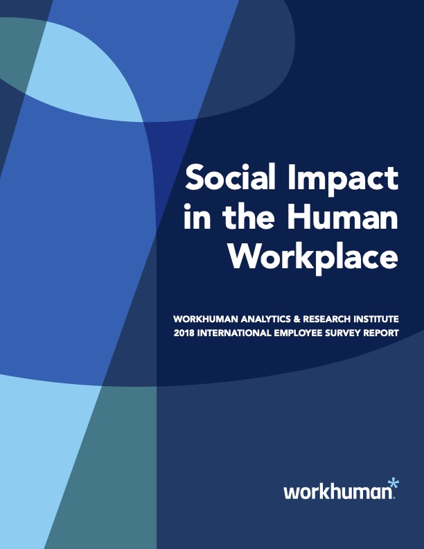 cover image for the report, "Social Impact in the Human Workplace"
