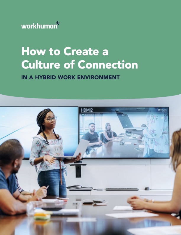 cover image for the report, "How to Create a Culture of Connection in a Hybrid Work Environment"