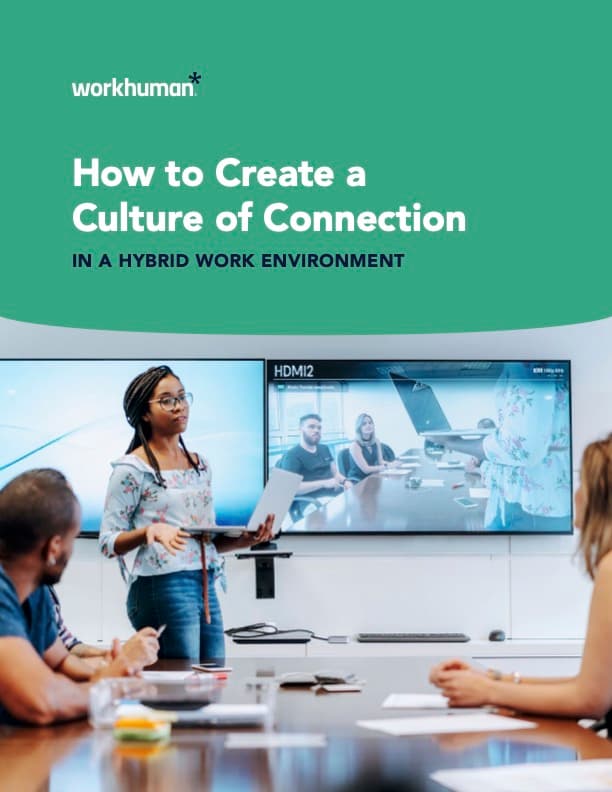 cover image for the report, "How to Create a Culture of Connection in a Hybrid Work Environment"