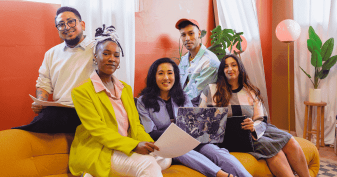 Example of different types of diversity with people of different ages and people from various different cultures