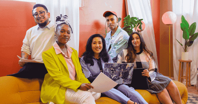 Example of different types of diversity with people of different ages and people from various different cultures