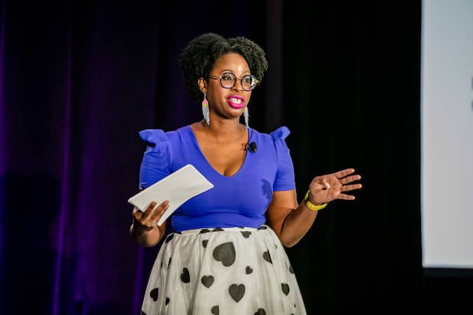 Meisha-ann Martin presenting at WHL